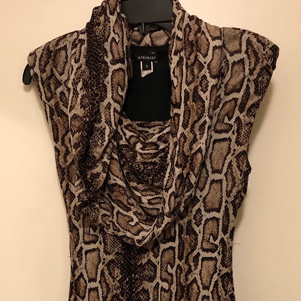 Snake Print Sleeveless Dress